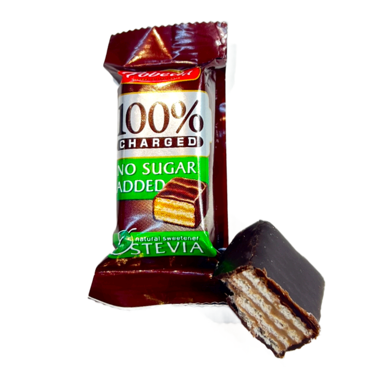 خرید شکلات با لایه های ویفر بدون شکر ۵۰ درصد تلخ