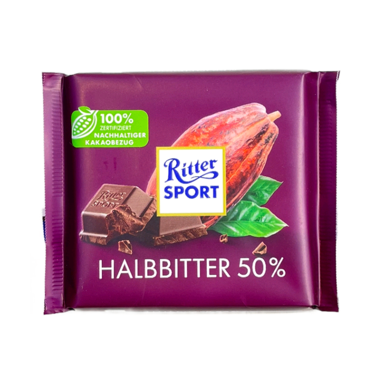 شکلات ریتر اسپرت ۵۰ درصد تلخ | Ritter Sport Dark 50%