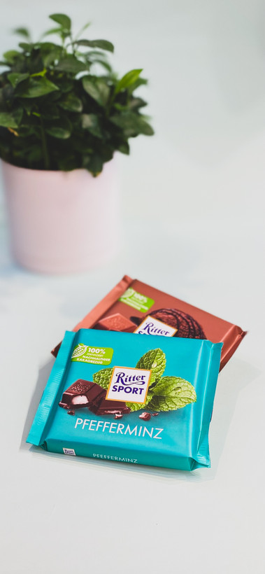 Ritter Sport با کرم نعناع خنک و شکلات تلخ