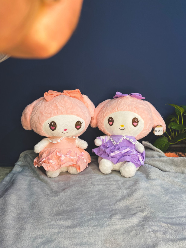 عروسک ملودی در رنگ های صورتی و بنفش