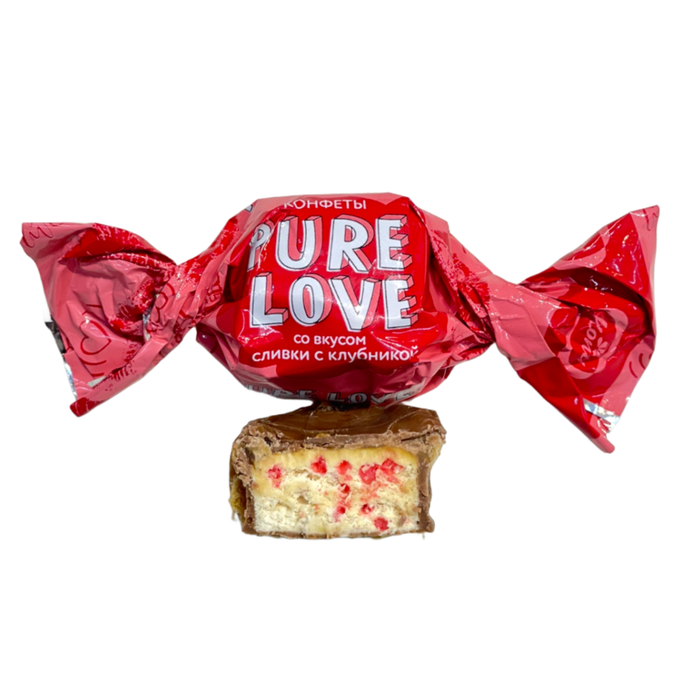 خرید شکلات با کرم توتفرنگی پیور لاو کنتی