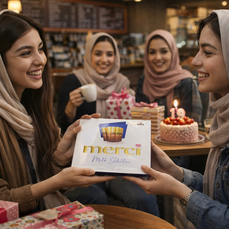 خرید آنلاین شکلات مرسی خارجی رنگ آبی مناسب هدیه